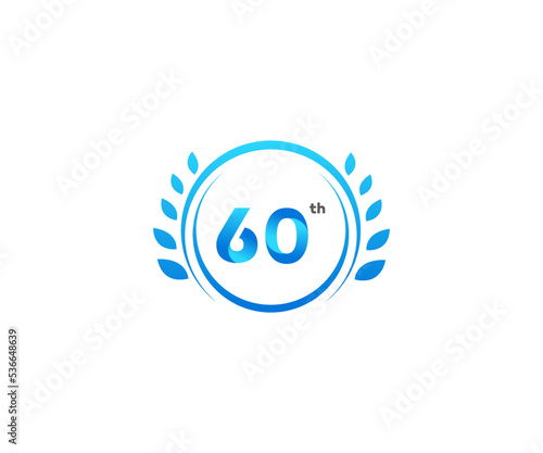 60 years anniversary logo template. Vector and illustration.