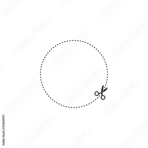 Cut line icon on white background.