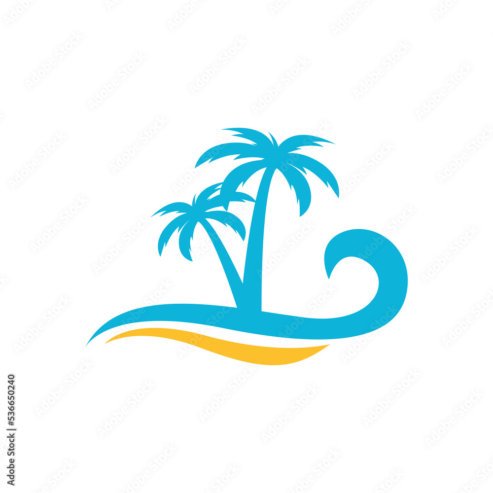 Beach logo design. Abstract beach logo