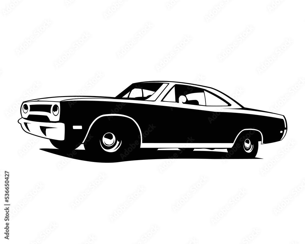 Muscle car logo on white background