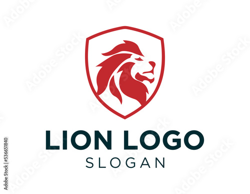 Logo design about a lion on a white background. made using the CorelDraw application.