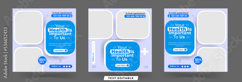 Healthcare or Medical social media post or hospital clinic promotion web banners