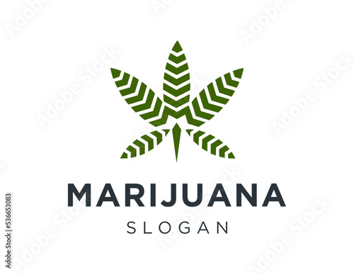 Logo design about marijuana on a white background. made using the CorelDraw application.