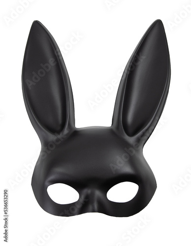 rabbit latex mask isolated on white background.