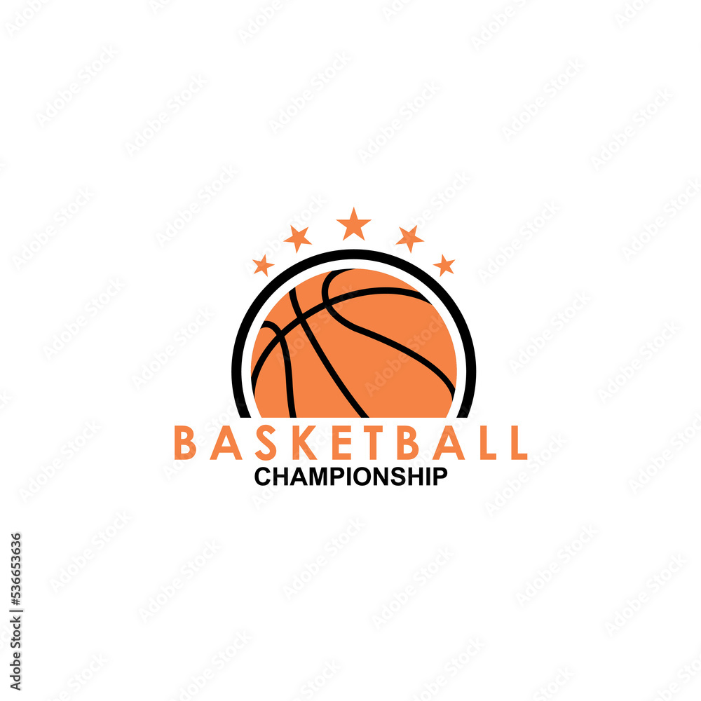 Basketball logo template vector isolated on white background