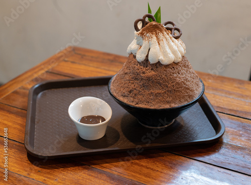 Shaved ice called bingsu ,santol flavored on table