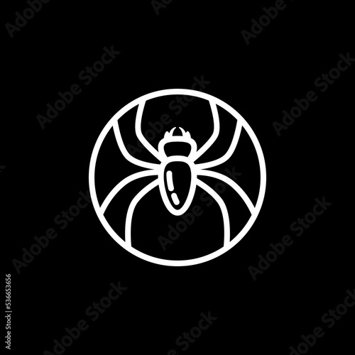Spider logo line art vector illustration