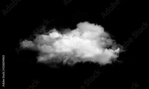 White clouds isolated on black background