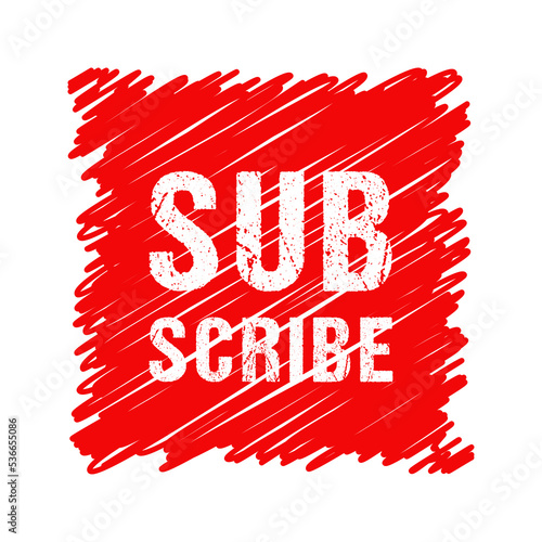 Subscribe color red, good for watermark to video and thumbnail element. photo