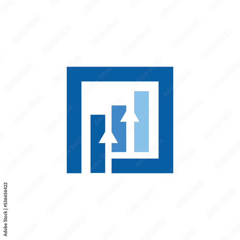 Finance logo design. Icon finance with growth concept and letter P Finance logo design. Icon finance with growth concept and letter P