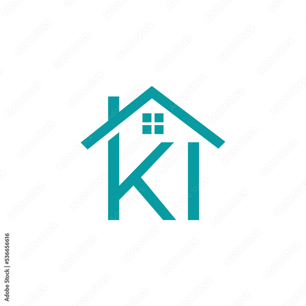 Letter KI logo design in real estate logo design. Real estate logo design with letter KI Letter KI logo design in real estate logo design. Real estate logo design with letter KI