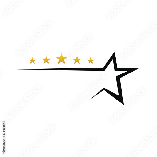 Five star logo design. Abstract star logo design