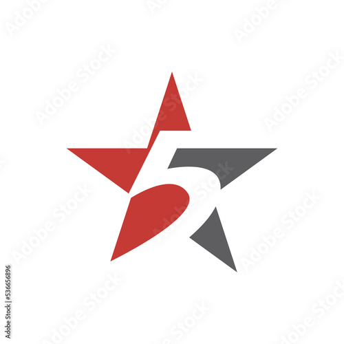 Five star logo design. Abstract star logo design