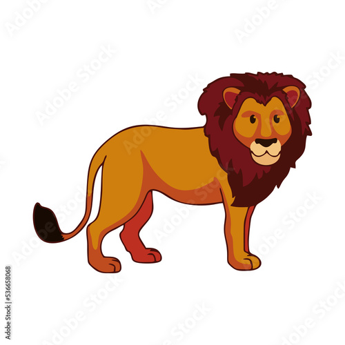 Illustration of cute lion animal. Suitable for children s book design elements. Introduction of animals to children. png format