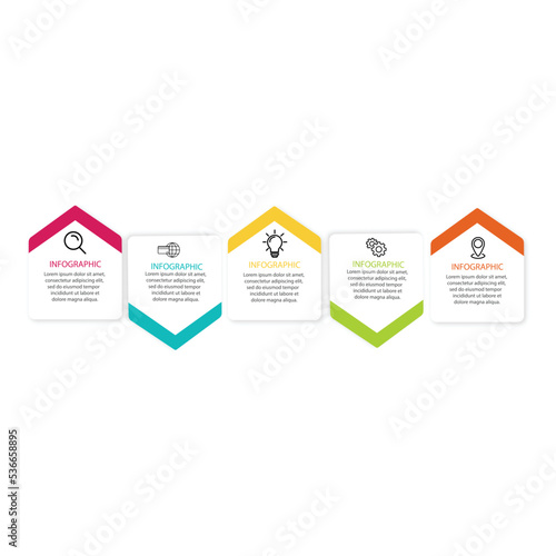 illustration of infographic elements layout 5 steps vector background