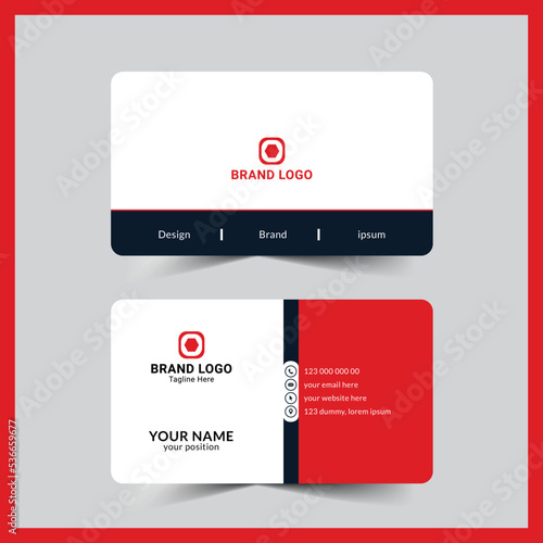 Modern corporate red and blue business card template