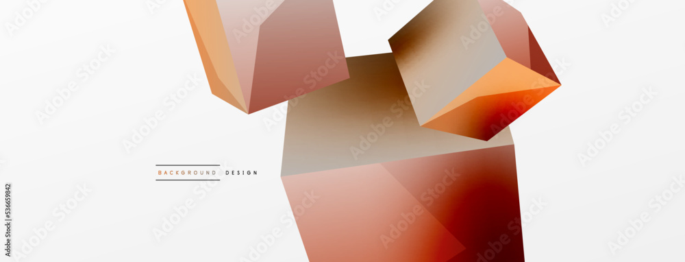 3d vector abstract background. Flying cubes composition. Trendy techno business template for wallpaper, banner, background or landing 3d vector abstract background. Flying cubes composition. Trendy techno business template for wallpaper, banner, background or landing