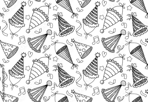 Birthday hats seamless pattern.Vector illustration