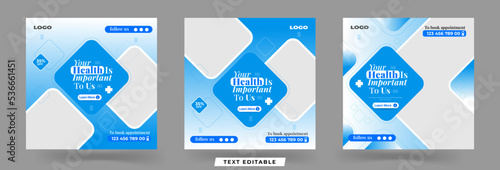 Healthcare social media post or hospital clinical services  promotion web banner