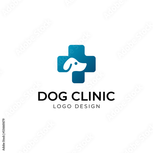 Dog Clinic logo design template vector illustration