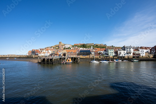 Whitby harbour in Yorkshire England 
