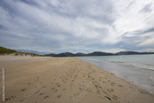 Luskentyre white sand beach on the Isle of Harris in the Outer Hebrides of Scotland