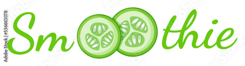 Smoothie cocktail label logo vector illustration. Natural fruit with Smoothie sign at fresh smoothies cocktail label for decoration shop label, sale offer banner or promotion discount concept