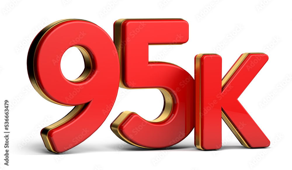 3d red and golden 95K isolated on background. 3d illustration. 3d red and golden 95K isolated on background. 3d illustration.