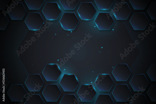 gradient neon hexagonal background vector design photo