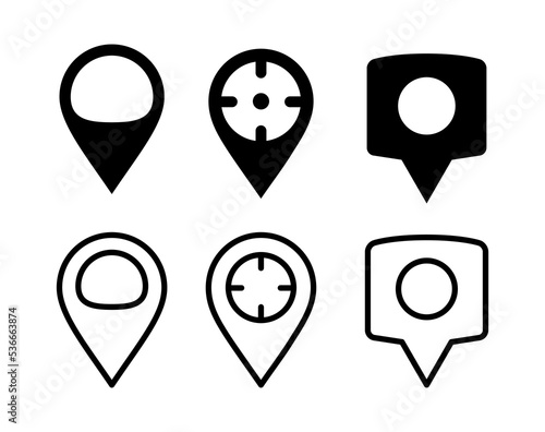 Free Download Locator Icon Set. Pin, Point, Marker, Pointer, GPS Location, Navigation Symbols Vector Illustration. - GFXLoad