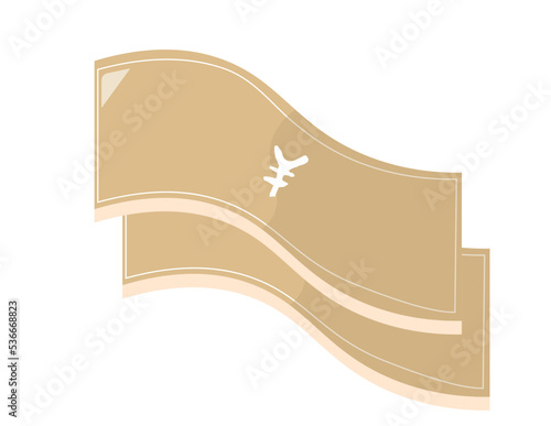 お金、札。日本円、日本札、札束。ベクターイラスト (背景透過PNG. JPEG)