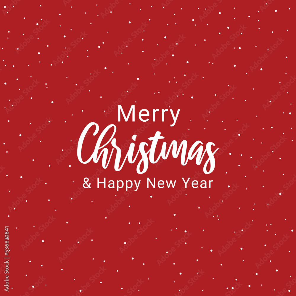 Simple Christmas card with red background