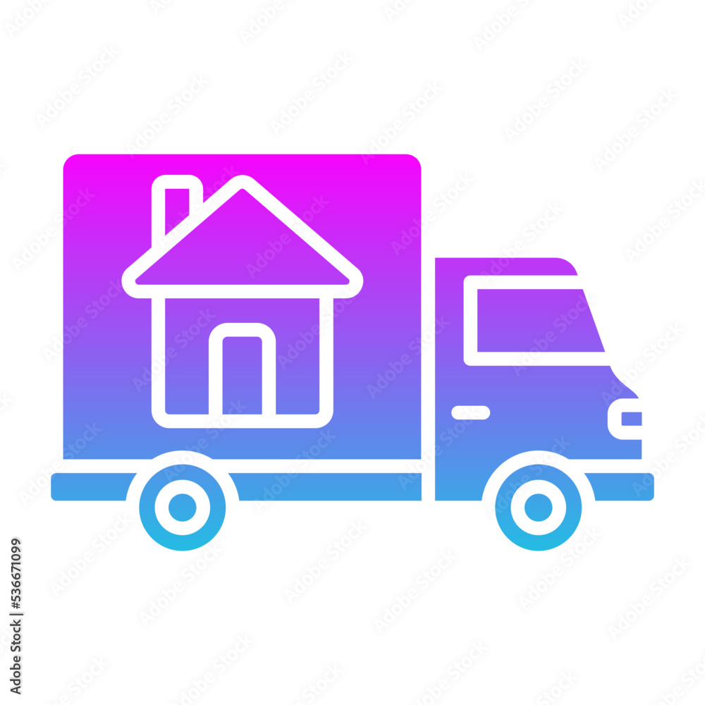 Mover Truck Glyph Gradient Icon Mover Truck Glyph Gradient Icon