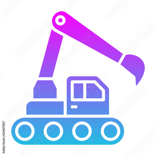 Excavator Glyph Gradient Icon