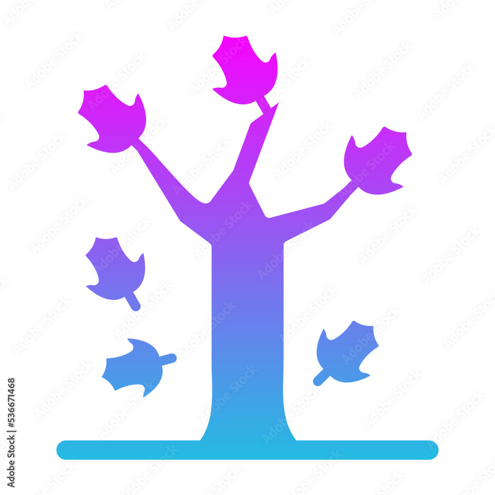 Autumn Tree Leafs Glyph Gradient Icon Autumn Tree Leafs Glyph Gradient Icon