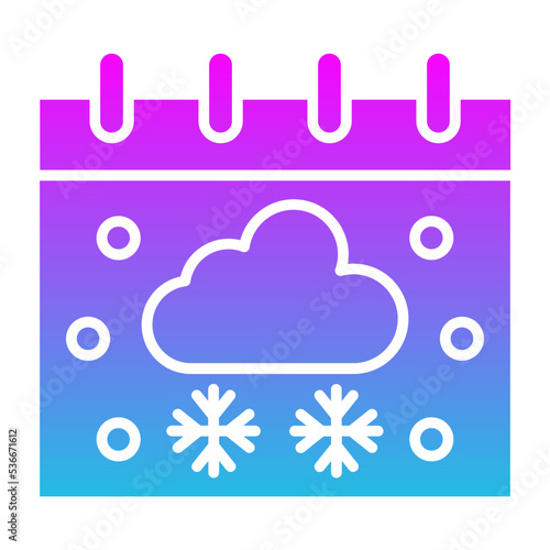 Winter Glyph Gradient Icon