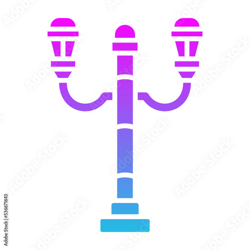 Street Lamp Glyph Gradient Icon