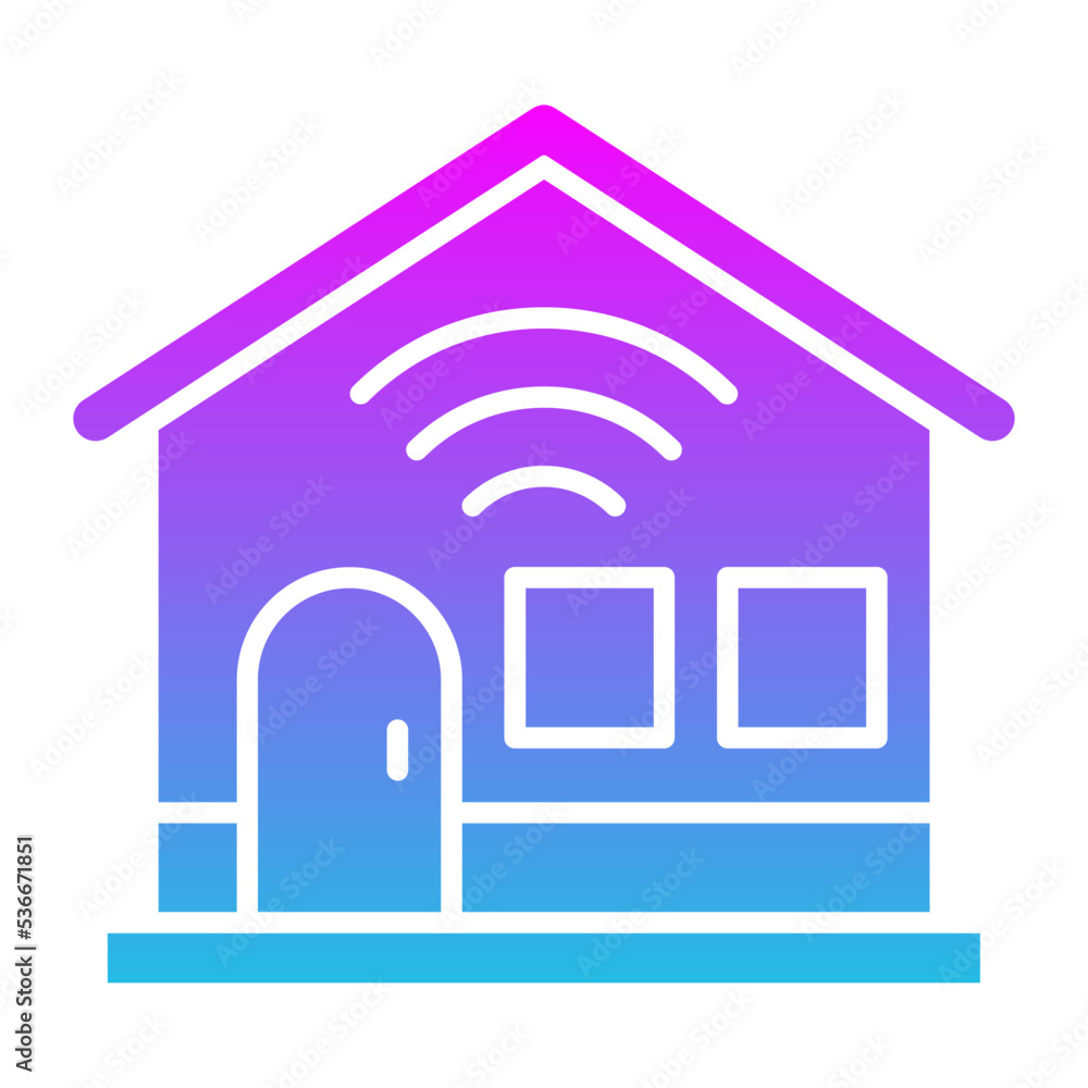 Smart House Glyph Gradient Icon Smart House Glyph Gradient Icon