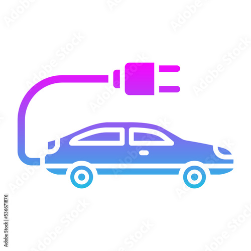 Electric Car Glyph Gradient Icon