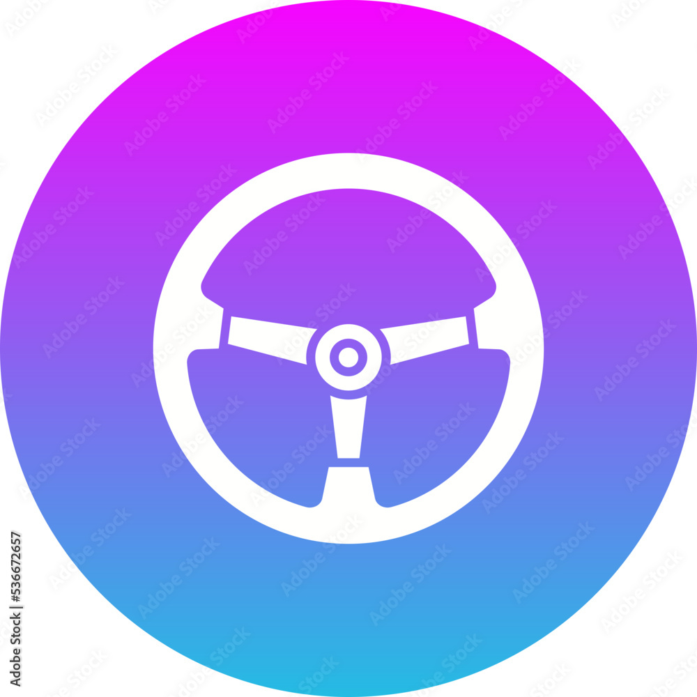 Steering Wheel Gradient Circle Glyph Inverted Icon Steering Wheel Gradient Circle Glyph Inverted Icon