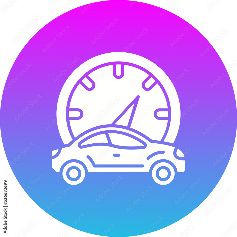 Car Performance Gradient Circle Glyph Inverted Icon Car Performance Gradient Circle Glyph Inverted Icon