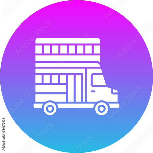Double Decker Gradient Circle Glyph Inverted Icon