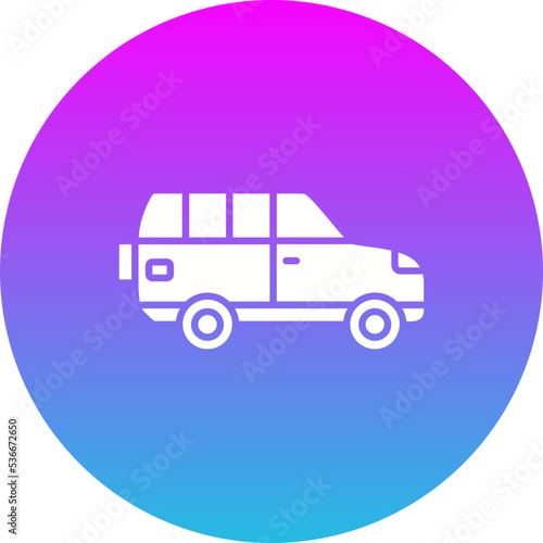 Fototapeta Naklejka Na Ścianę i Meble -  Wagon Car Gradient Circle Glyph Inverted Icon