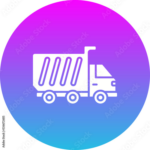Dump Truck Gradient Circle Glyph Inverted Icon