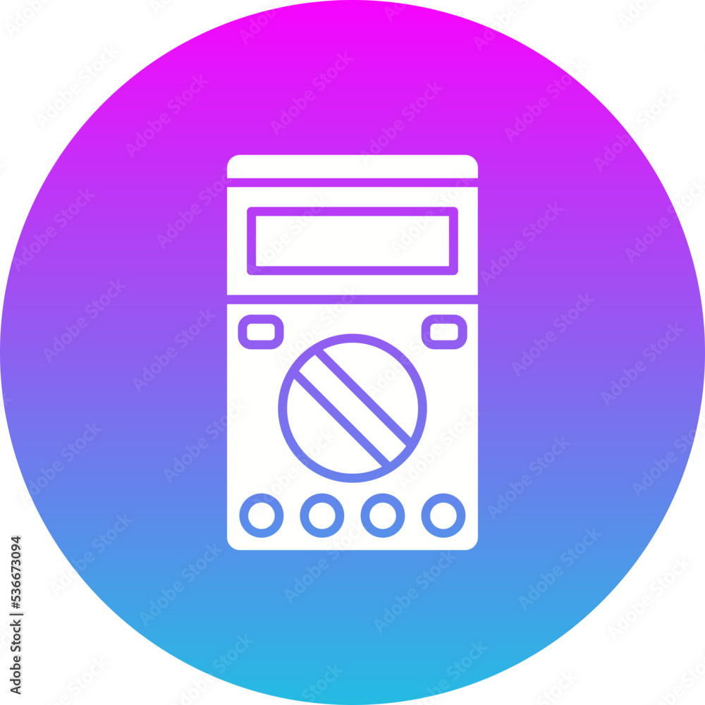 Voltmeter Gradient Circle Glyph Inverted Icon Voltmeter Gradient Circle Glyph Inverted Icon