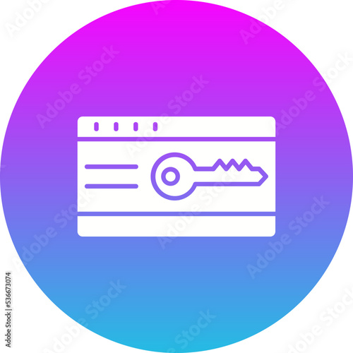 Keycard Gradient Circle Glyph Inverted Icon