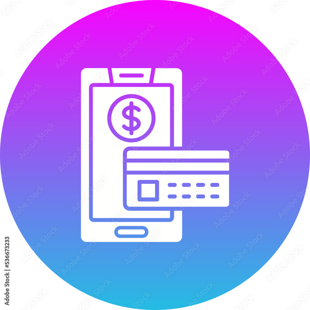 Cashless Payment Gradient Circle Glyph Inverted Icon Cashless Payment Gradient Circle Glyph Inverted Icon