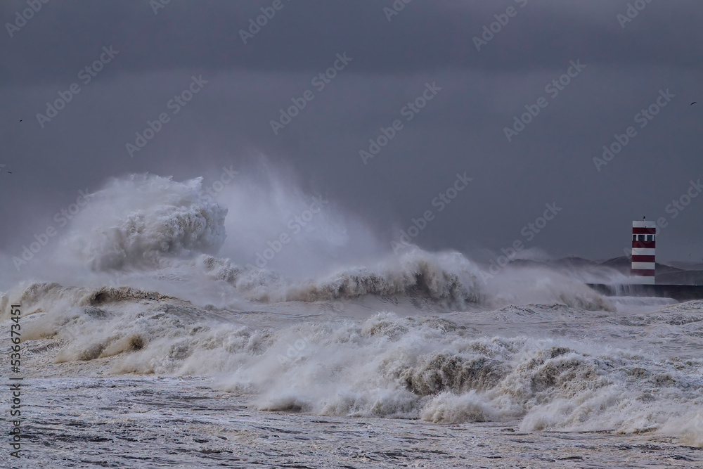 Winter sea storm