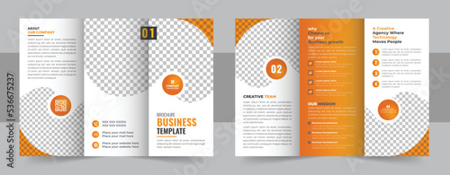 Corporate business trifold brochure template, Creative or Professional tri fold brochure vector design, modern trifold business brochure template.