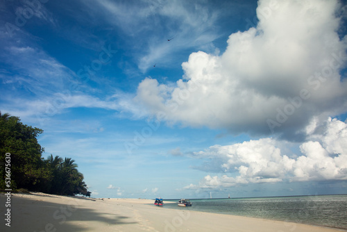 Beautiful landscape beach view from Sangalaki Island, part of Derawan Archipelago in East Kalimantan, Indonesia photo